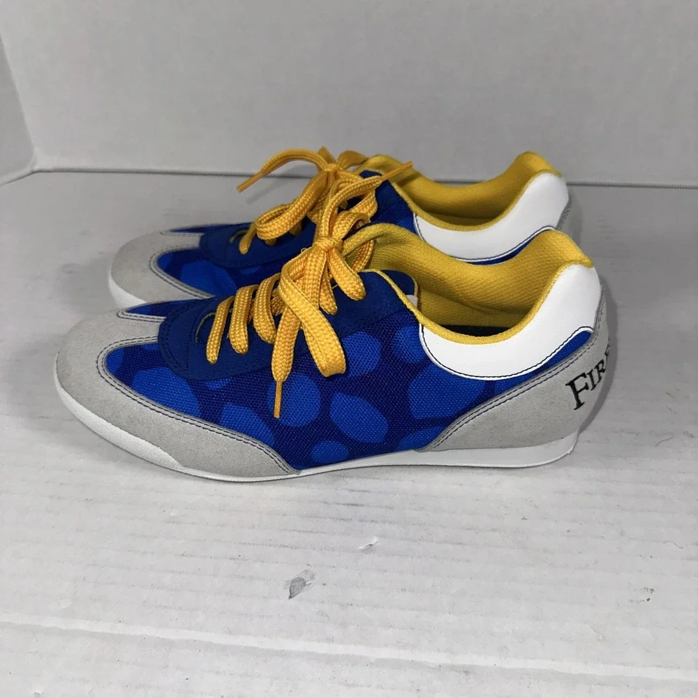 Firebirds Men's Sneakers Blue‎ Gray White Yellow 6.5M 7.5W Made In Italy Custom